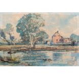 * Lamorna Birch (British, 1869-1955) Farm and Pond Watercolour 12.