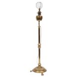 A Victorian brass telescopic standard oil lamp,