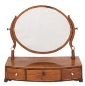 A late George III mahogany dressing table mirror; early 19th century,
