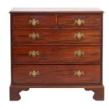 A 19th-century mahogany rectangular chest with a moulded top; with two short and three long drawers,
