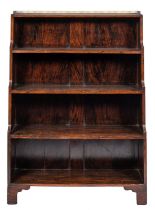 A William IV simulated rosewood waterfall open bookcase,