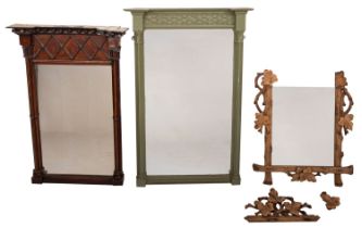 Two George IV painted wood and composition pier mirrors,