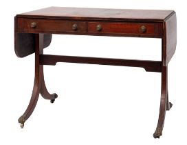 A George III rosewood and cross banded sofa table,