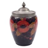 A William Moorcroft pottery biscuit barrel,