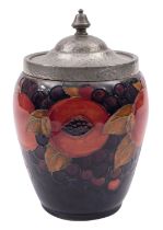 A William Moorcroft pottery biscuit barrel,