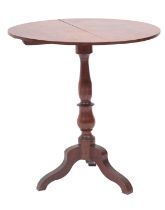A Victorian mahogany circular occasional table; with a snap top,