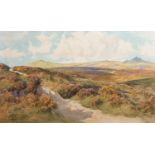 Edwin Charles Pascoe Holman (British, 1882-1955) Link Tor and Hare Tor Dartmoor Watercolour 24.