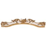 A pair of Rococo revival gilt and white painted pine and gesso pelmets,