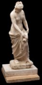 EL von Weber, a marble model of a maiden with a hydria, late 19th century; portrayed as standing,