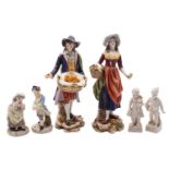A group of Continental porcelain figures,