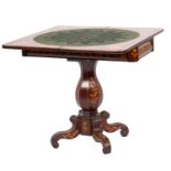 A 19th-century Dutch mahogany and marquetry rectangular card table;