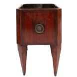 A 19th-century Dutch satinwood and inlaid square jardiniere; with metal liner,