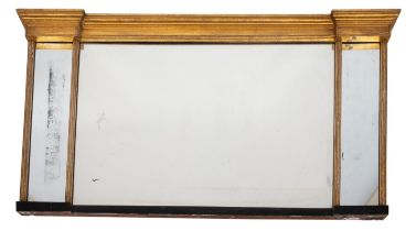 An 19th-century giltwood landscape overmantel mirror,