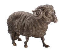A Continental bronze model of a ram, almost certainly Viennese,