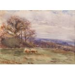 Arthur Henry Enock (British, 1828-1917) On Ramsley Hill, Ogwell Watercolour 18 x 24.