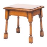 An oak joint stool in the 18th-century taste; with a rectangular moulded top,