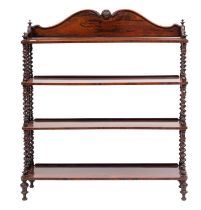 A Victorian rosewood four-tier whatnot;
