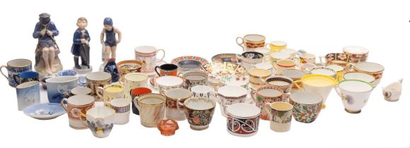 A mixed lot of early 19th Century and later English and Continental pottery and porcelain tea and