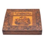 A Victorian rosewood and Tunbridgeware writing slope,