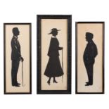 Maidie Roberts, Baron Scotford and others (20th Century) Eight cut paper silhouettes 37 x 14.