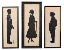 Maidie Roberts, Baron Scotford and others (20th Century) Eight cut paper silhouettes 37 x 14.