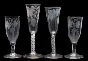 Four ale glasses,