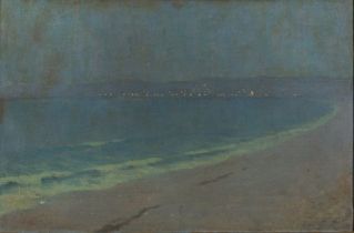 G Hering (British, 20th Century) Penzance Bay at Dusk Oil on canvas 39 x 59.