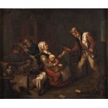 Manner of Adriaen van Ostade (Dutch, 1610-1685) A tavern scene with rustic figures, Oil on canvas,