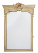 A painted wood and composition framed wall mirror in the Georgian style,