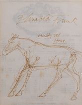 Elisabeth Frink (British, 1930 -1993) Mouldy old Horse Felt tip pen 25.5 x 20.