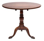 A late George II or George III oak and elm circular occasional table,