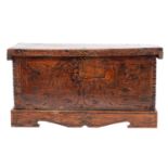 A Venetian style Cedarwood cassone, late 16th century and later; of small size,