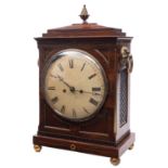 An English rosewood Regency bracket clock the eight-day duration, double-fusee,