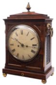 An English rosewood Regency bracket clock the eight-day duration, double-fusee,