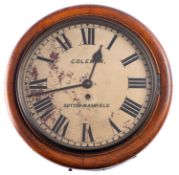 Coleman, Sutton-in-Ashfield, a late-Victorian oak wall clock having an eight-day duration,