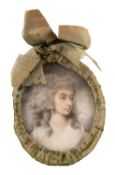 WITHDRAWN British School, 19th Century Portrait of Mrs Johnstone, head and shoulders,