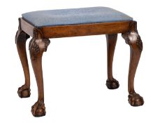 A walnut dressing table stool in the George II taste,