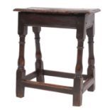 A mid 17th-century oak joint stool,