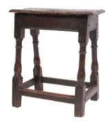 A mid 17th-century oak joint stool,