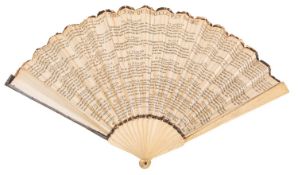 An early C19th dance fan; 'The New Quadrille Fan for 1817' after Edward Payne;
