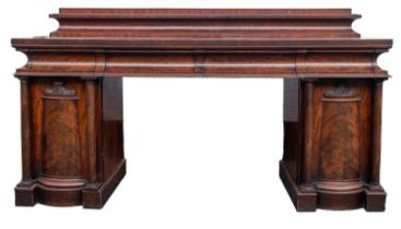 A George IV or William IV mahogany pedestal sideboard,