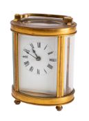A French oval carriage clock,