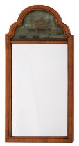 A walnut wall mirror in the early 18th-century style,