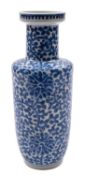 A Chinese blue & white rouleau vase,