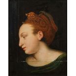 WITHDRAWN School of Fontainebleau (second half of the 16th century) Portrait of a young woman,