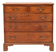 A George III oak rectangular chest of drawers,