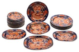 A Mason's Patent Ironstone part service decorated in the Imari palette with pattern 135,