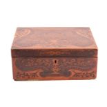 A George III marquetry worked rosewood box,