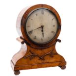 A Regency satinwood English bracket clock having an eight-day duration,
