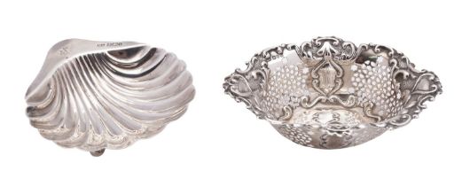 A George V silver shell butter dish, Atkin Brothers, Sheffield 1926, together with a bon bon dish,